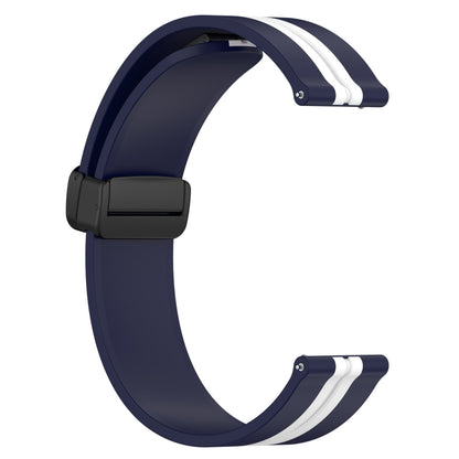 For Samsung Galaxy Watch Active 2 44mm 20mm Folding Magnetic Clasp Silicone Watch Band(Midnight Blue + White) by bashfashion