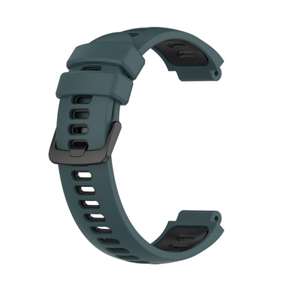 For Garmin Forerunner 230 Two-Color Silicone Watch Band(Olive Green + Black) by bashfashion