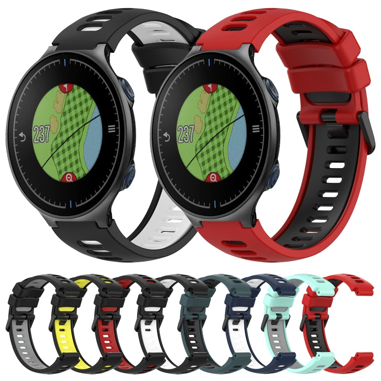 For Garmin Approach S5 Two-Color Silicone Watch Band(Olive Green + Black) by bashfashion