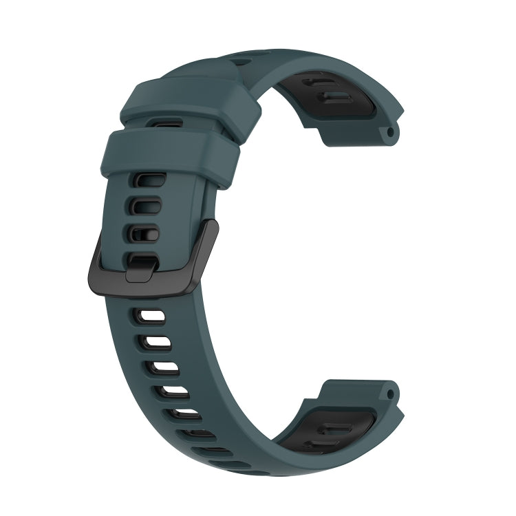 For Garmin Approach S6 Two-Color Silicone Watch Band(Olive Green + Black) by bashfashion