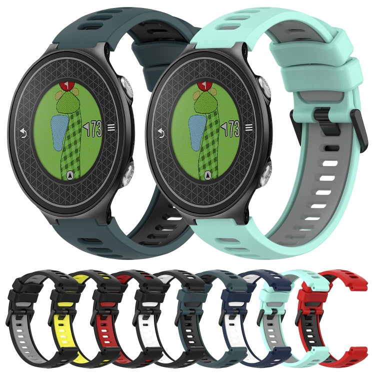 For Garmin Approach S6 Two-Color Silicone Watch Band(Olive Green + Black) by bashfashion