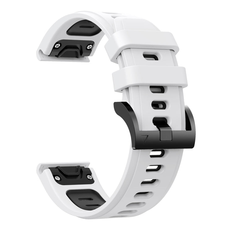 For Garmin EPIX Gen 2 22mm Two-Color Sports Silicone Watch Band(White+Black) by bashfashion