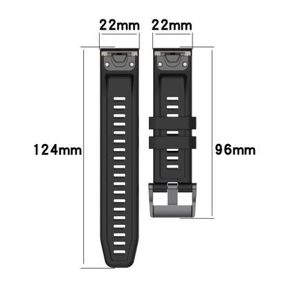 For Garmin Fenix 6 Pro GPS 22mm Two-Color Sports Silicone Watch Band(White+Black) by bashfashion