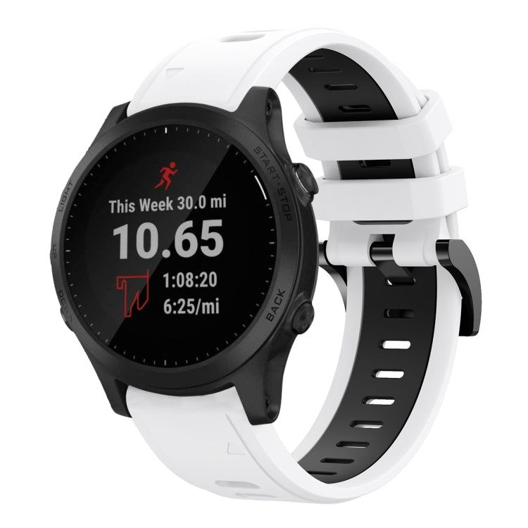For Garmin Forerunner 945 22mm Two-Color Sports Silicone Watch Band(White+Black) by bashfashion
