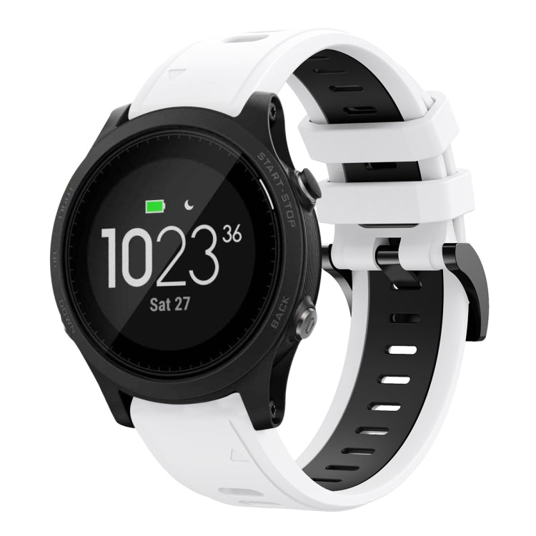 For Garmin Forerunner 935 22mm Two-Color Sports Silicone Watch Band(White+Black) by bashfashion