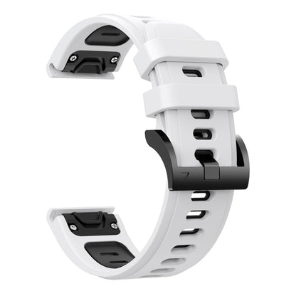 For Garmin Forerunner 935 22mm Two-Color Sports Silicone Watch Band(White+Black) by bashfashion