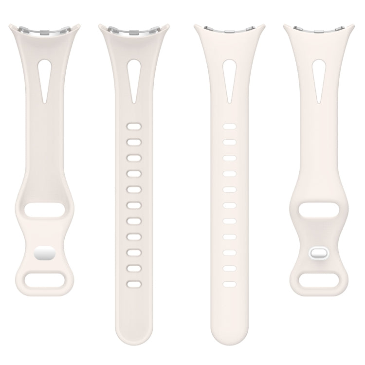 For Google Pixel Watch Water Drop Slimming Butterfly Button Solid Silicone Band(Starlight Color) by bashfashion