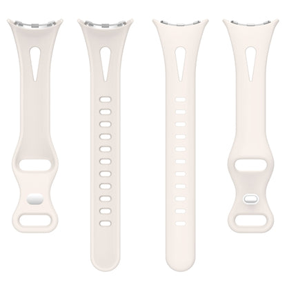 For Google Pixel Watch Water Drop Slimming Butterfly Button Solid Silicone Band(Starlight Color) by bashfashion