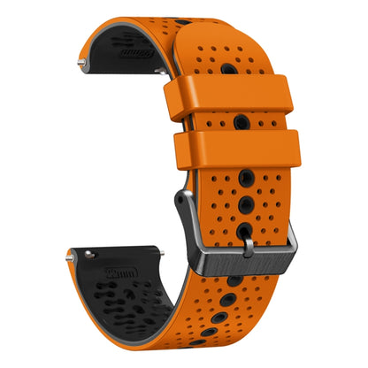 For Samsung Galaxy Watch 46mm 22mm Perforated Two-Color Silicone Watch Band(Orange+Black) by bashfashion