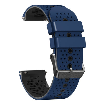 For Samsung Galaxy Watch 46mm 22mm Perforated Two-Color Silicone Watch Band(Midnight Blue+Black) by bashfashion