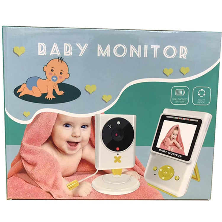 855P 2.4 inch Home Wireless Yellow Baby Monitor with Baby Surveillance Camera(EU Plug) by bashfashion