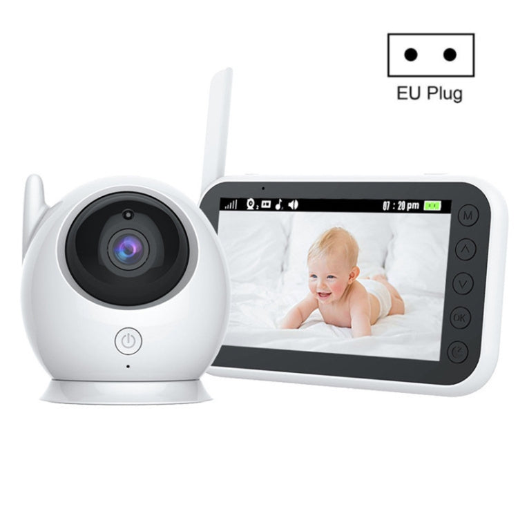ABM100 4.3 inch Wireless Video Color Night Vision Baby Monitor 360-Degree Security Camera(EU Plug) by bashfashion