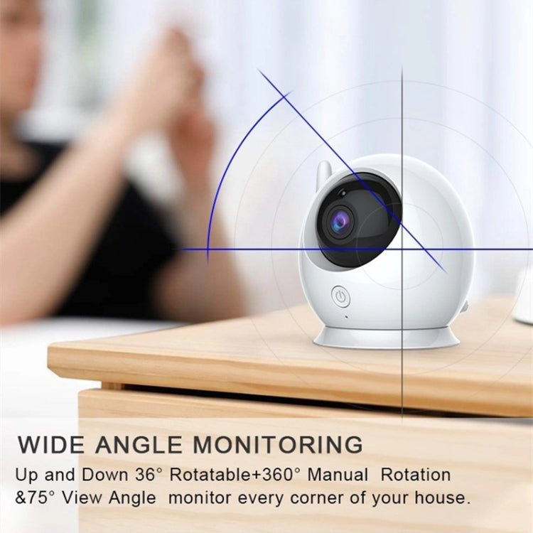 ABM100 4.3 inch Wireless Video Color Night Vision Baby Monitor 360-Degree Security Camera(EU Plug) by bashfashion