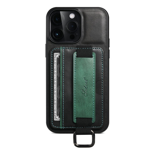 For iPhone 11 Suteni H13 Card Wallet Wrist Strap Holder PU Phone Case(Black) by Suteni