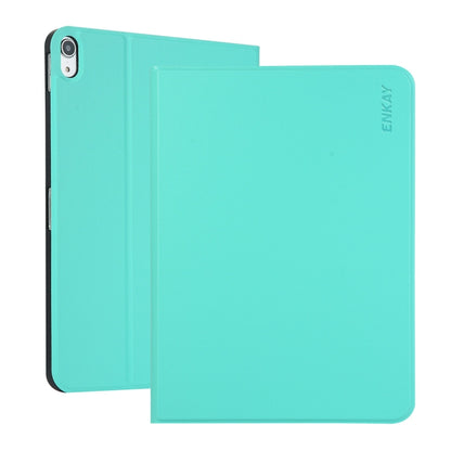 For iPad 2025 / 2022 ENKAY PC Back Cover Smart Leather Tablet Case with Pen Slot & Holder(Cyan) by ENKAY
