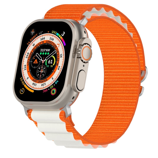Double Color Nylon Watch Band For Apple Watch Ultra 49mm(Orange+Starlight) by bashfashion