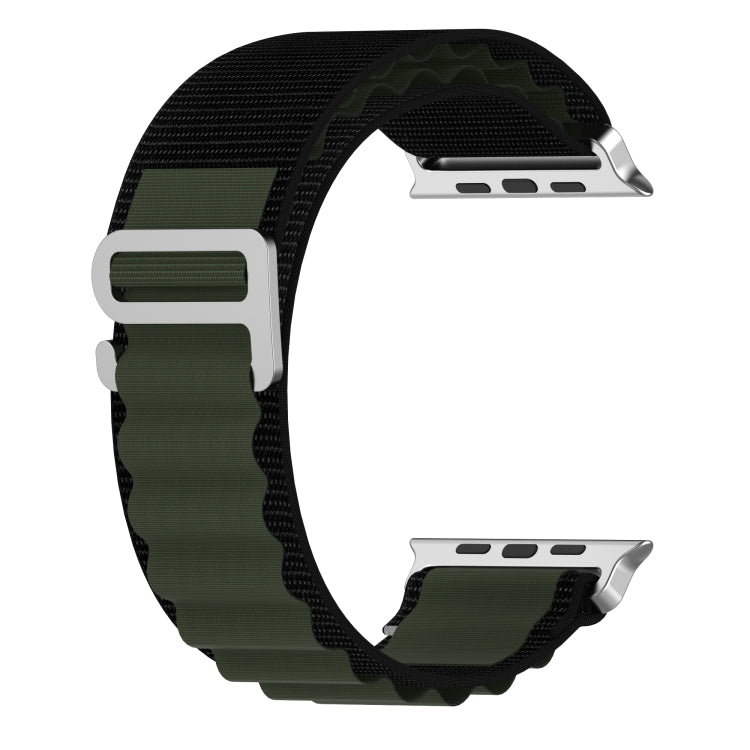 Double Color Nylon Watch Band For Apple Watch Ultra 49mm(Black+Green) by bashfashion