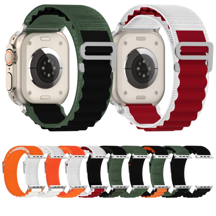 Double Color Nylon Watch Band For Apple Watch Ultra 49mm(Orange+Starlight) by bashfashion