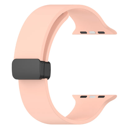 Magnetic Black Buckle Smooth Silicone Watch Band For Apple Watch Ultra 49mm(Pink) by bashfashion
