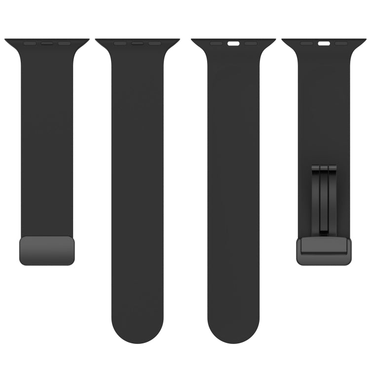 Magnetic Black Buckle Smooth Silicone Watch Band For Apple Watch Ultra 49mm(Burgundy) by bashfashion