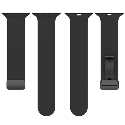 Magnetic Black Buckle Smooth Silicone Watch Band For Apple Watch Ultra 49mm(Starlight Color) by bashfashion