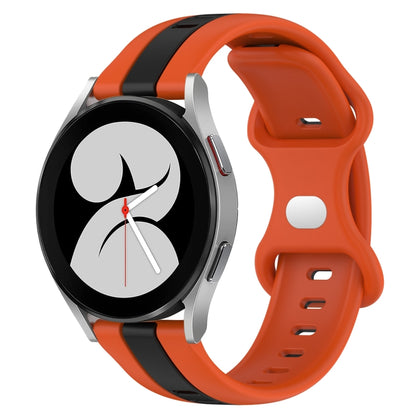 For Samsung Galaxy Watch4 40mm 20mm Butterfly Buckle Two-Color Silicone Watch Band(Orange+Black) by bashfashion