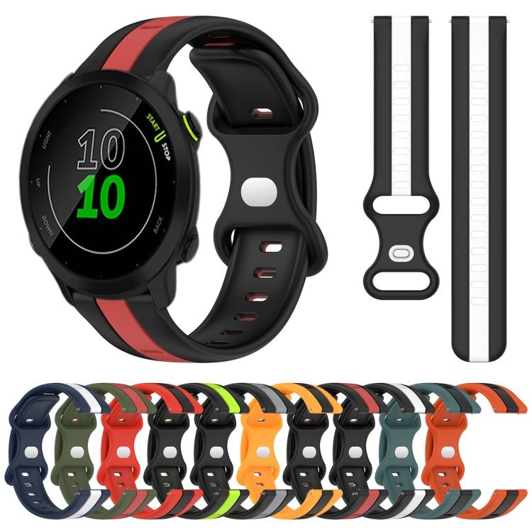 For Garmin Forerunner 158 20mm Butterfly Buckle Two-Color Silicone Watch Band(Orange+Black) by bashfashion