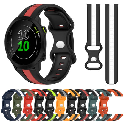 For Garmin Forerunner 158 20mm Butterfly Buckle Two-Color Silicone Watch Band(Orange+Black) by bashfashion