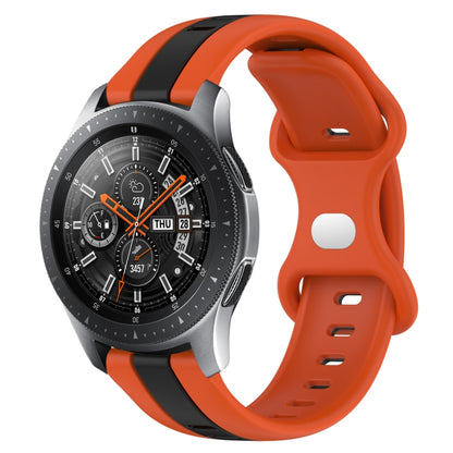 For Samsung Galaxy Watch 46mm 22mm Butterfly Buckle Two-Color Silicone Watch Band(Orange+Black) by bashfashion