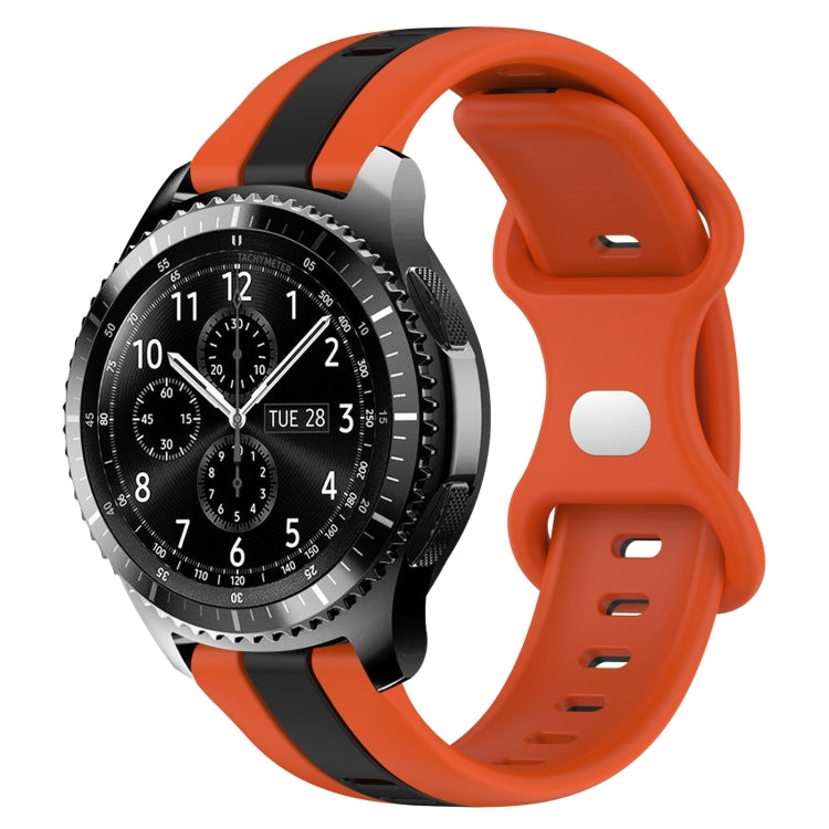 For Samsung Gear S3 Frontier 22mm Butterfly Buckle Two-Color Silicone Watch Band(Orange+Black) by bashfashion