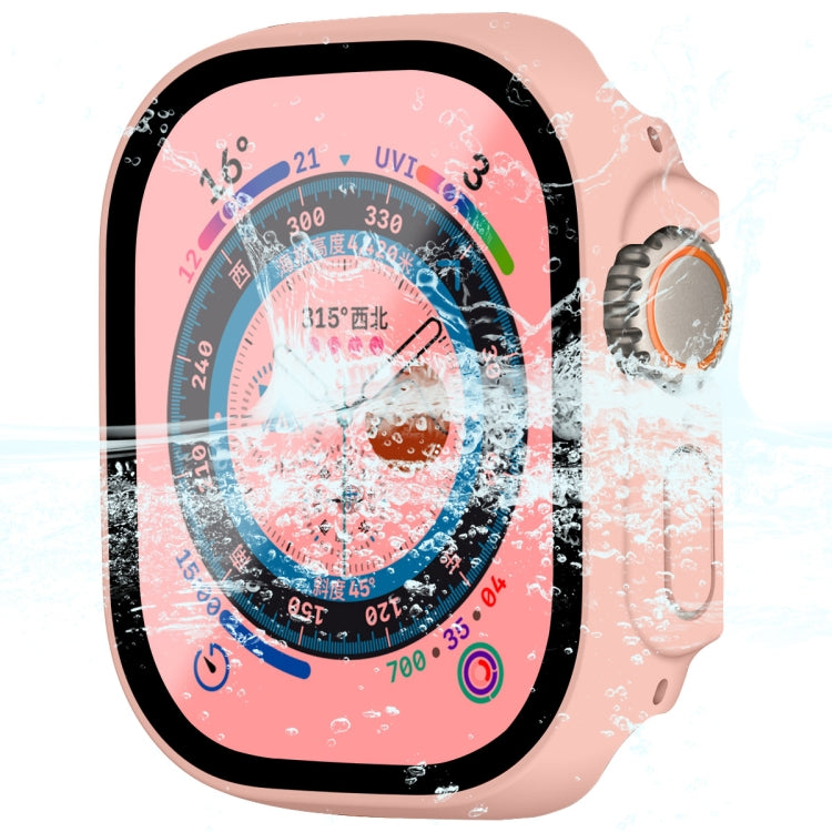For Apple Watch Ultra 3 / 2 / 1 49mm ENKAY Hat-Prince Waterproof Full Coverage PC Frame + 9H Tempered Glass Case(Pink) by ENKAY