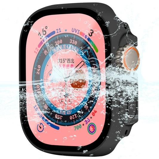 For Apple Watch Ultra 3 / 2 / 1 49mm ENKAY Hat-Prince Waterproof Full Coverage PC Frame + 9H Tempered Glass Case(Black) by ENKAY