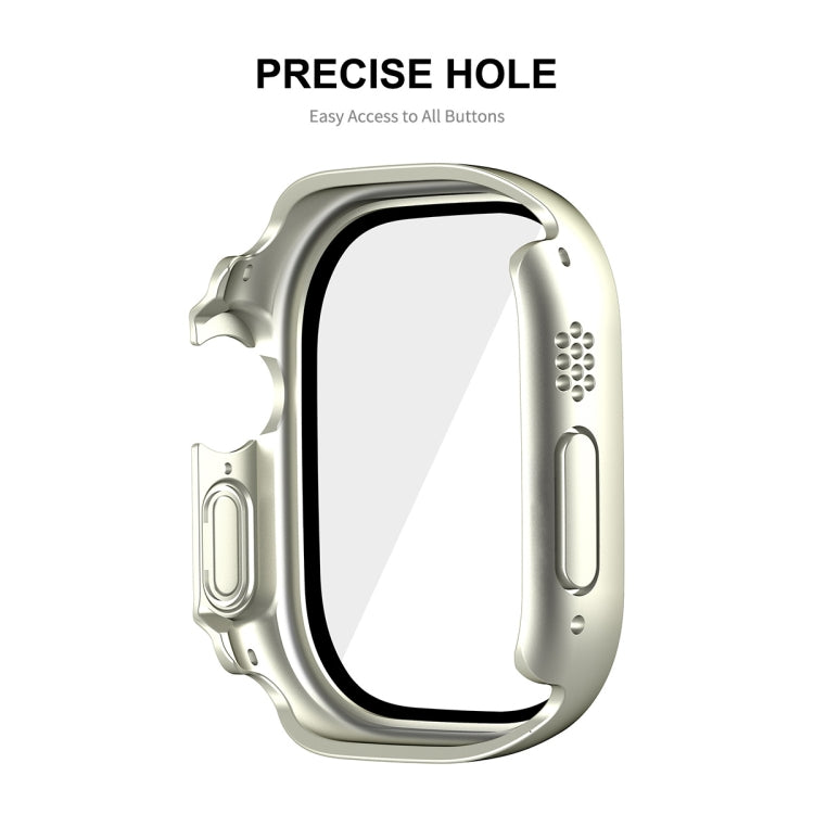 For Apple Watch Ultra 3 / 2 / 1 49mm ENKAY Hat-Prince Waterproof Full Coverage PC Frame + 9H Tempered Glass Case(White) by ENKAY
