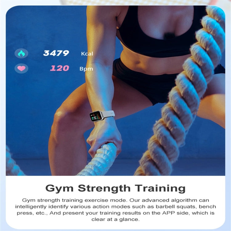 P58 1.96 inch Color Screen Smart Watch Support Heart Rate Monitoring / Blood Pressure Monitoring(Blue) by bashfashion