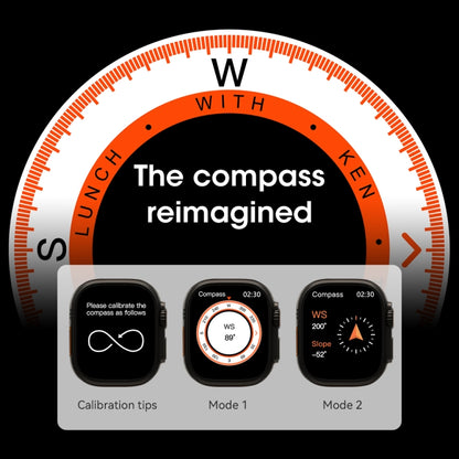 Ultra9 2.1 inch Color Screen Smart Watch,Support Heart Rate Monitoring / Blood Pressure Monitoring(Black) by bashfashion