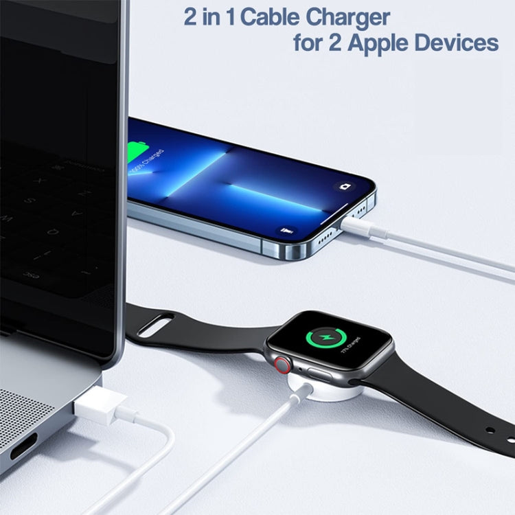 For Apple Watch Series & iPhone 2 in 1 USB Magnetic Charging Cable 1.2m by bashfashion