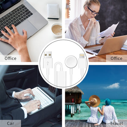 For Apple Watch Series & iPhone 2 in 1 USB Magnetic Charging Cable 1.2m by bashfashion