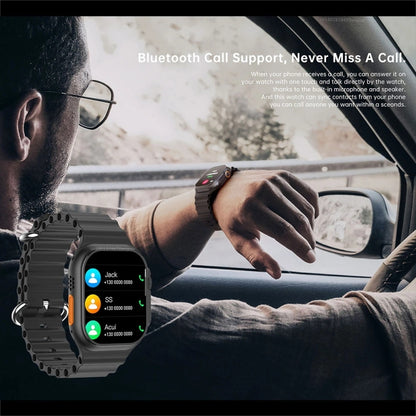 W800 Ultra 2.02 inch Color Screen Smart Watch,Support Heart Rate Monitoring / Blood Pressure Monitoring(Black) by bashfashion