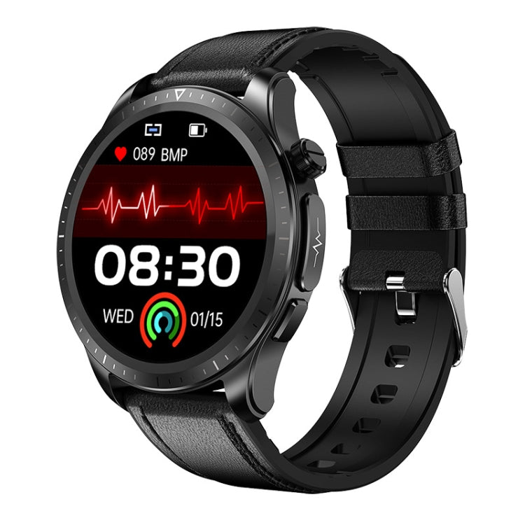 E420 1.39 inch Color Screen Smart Watch,Leather Strap,Support Heart Rate Monitoring / Blood Pressure Monitoring(Black) by bashfashion