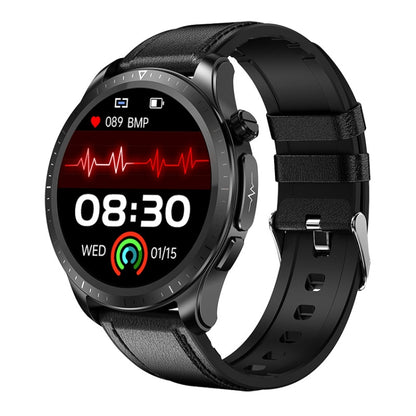E420 1.39 inch Color Screen Smart Watch,Leather Strap,Support Heart Rate Monitoring / Blood Pressure Monitoring(Black) by bashfashion