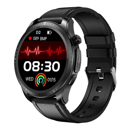 E420 1.39 inch Color Screen Smart Watch,Leather Strap,Support Heart Rate Monitoring / Blood Pressure Monitoring(Black) by bashfashion