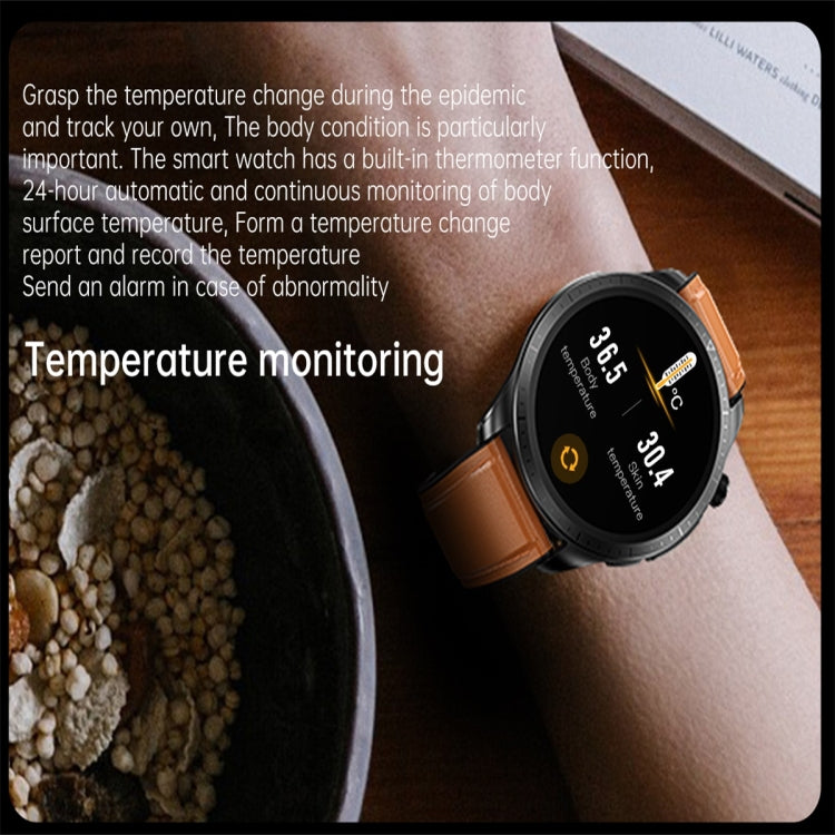 E420 1.39 inch Color Screen Smart Watch,Leather Strap,Support Heart Rate Monitoring / Blood Pressure Monitoring(Black) by bashfashion