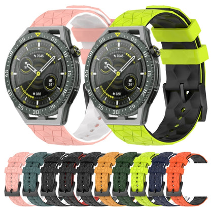 For Huawei Watch GT 3 SE 22mm Football Pattern Two-Color Silicone Watch Band(Orange+Black) by bashfashion