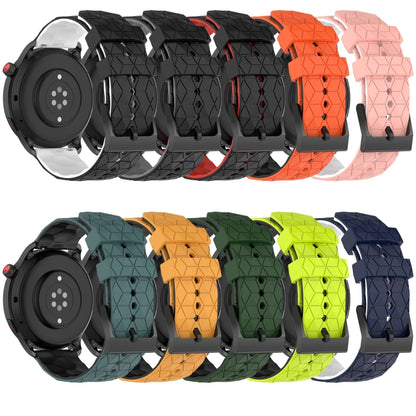 For Honor Magic Watch 2 46mm 22mm Football Pattern Two-Color Silicone Watch Band(Orange+Black) by bashfashion
