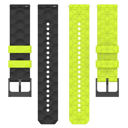 For Garmin Forerunner 255 22mm Football Pattern Two-Color Silicone Watch Band(Orange+Black) by bashfashion