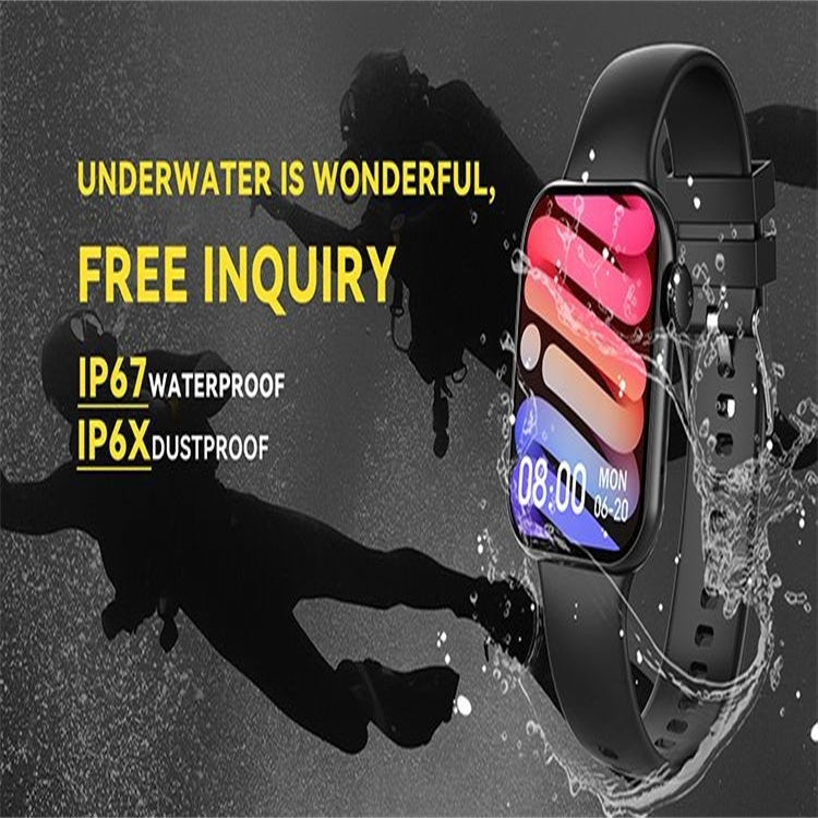 E700 1.86 inch Color Screen Smart Watch,Support Heart Rate Monitoring / Blood Pressure Monitoring(Black) by bashfashion