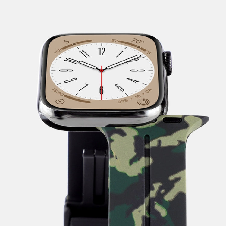 Magnetic Clasp Camouflage Silicone Watch Band For Apple Watch Ultra 49mm(Camouflage Khaki) by bashfashion
