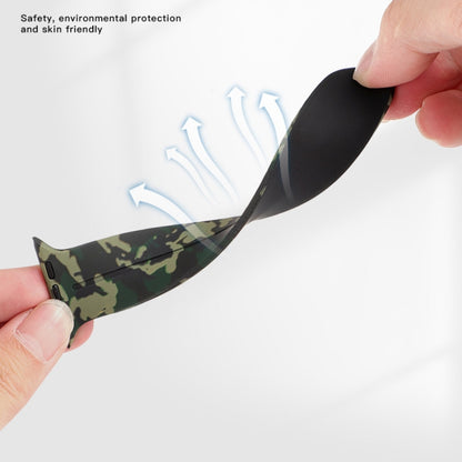 Magnetic Clasp Camouflage Silicone Watch Band For Apple Watch Ultra 49mm(Camouflage Yellow) by bashfashion