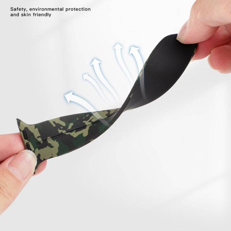 Magnetic Clasp Camouflage Silicone Watch Band For Apple Watch Ultra 49mm(Camouflage Black) by bashfashion