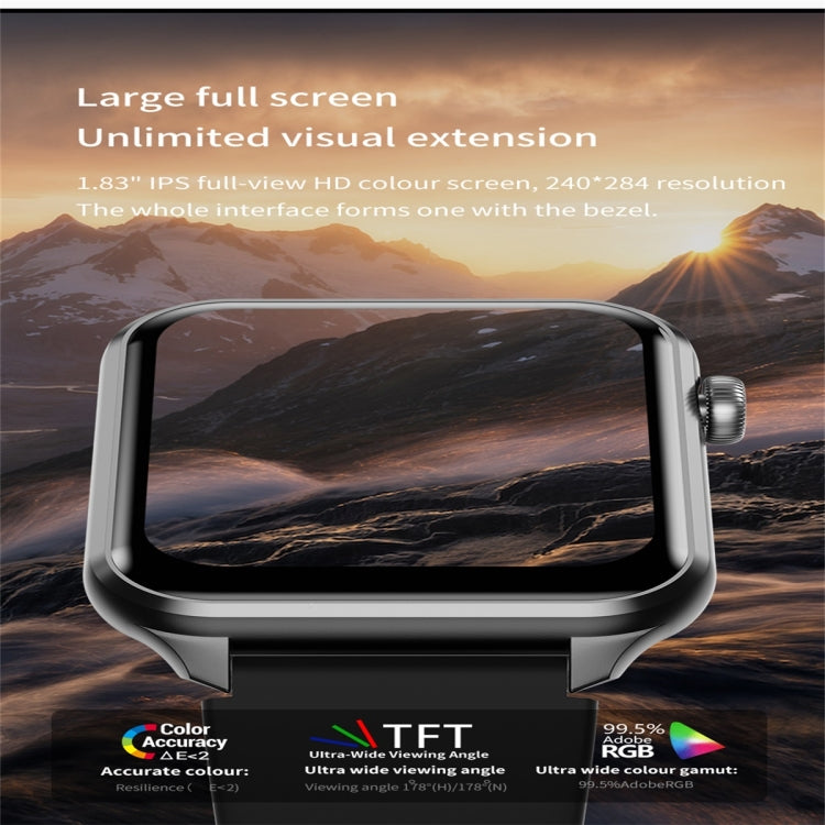 X7 1.83 inch Color Screen Smart Watch,Support Heart Rate Monitoring / Blood Pressure Monitoring(Blue) by bashfashion